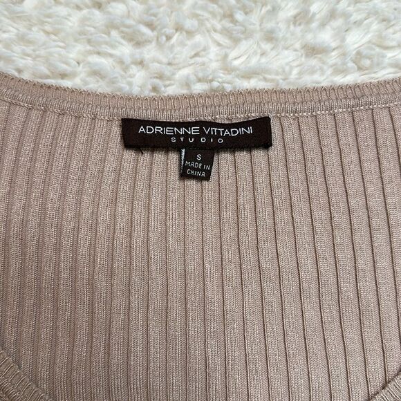 Adrienne Vittadini Ribbed Sweater in Blush/Nude Size Small - Picture 2 of 8